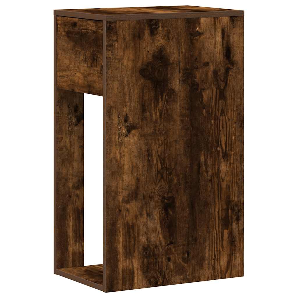 Computer Cabinet with Drawer Smoked Oak 30x44x74 cm