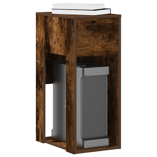 Meuble informatique avec tiroir chêne fumé 30x44x74 cm