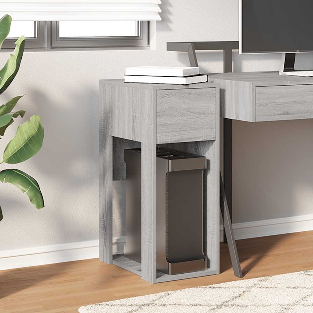 Computer Cabinet with Drawer Grey Sonoma 30x44x74 cm