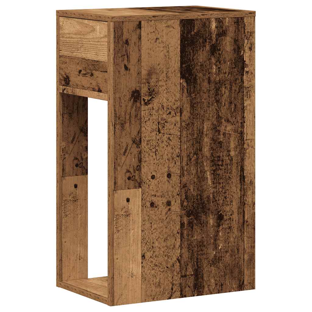 Computer Cabinet with Drawer, Reclaimed Wood Look, 30x44x74 cm