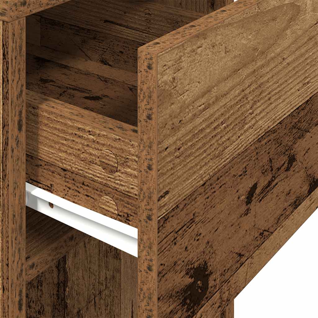 Computer Cabinet with Drawer, Reclaimed Wood Look, 30x44x74 cm