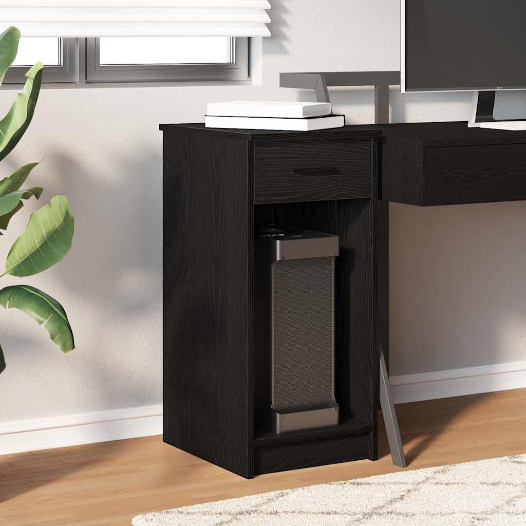 Computer Cabinet with Drawer Black 35x45x77 cm