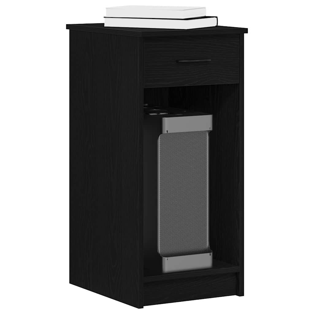 Computer Cabinet with Drawer Black 35x45x77 cm