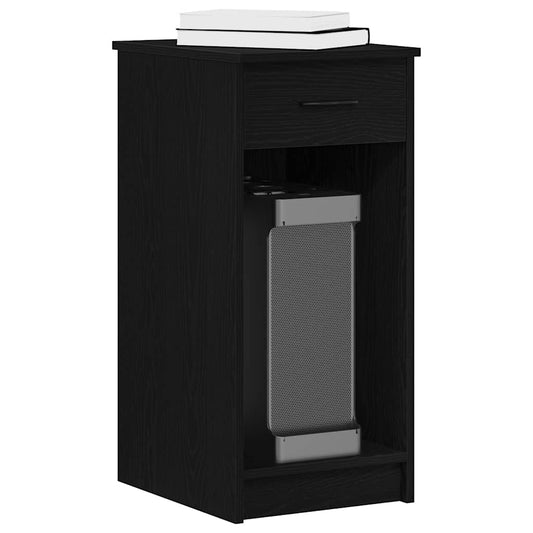 Meuble informatique avec tiroir Noir 35x45x77 cm