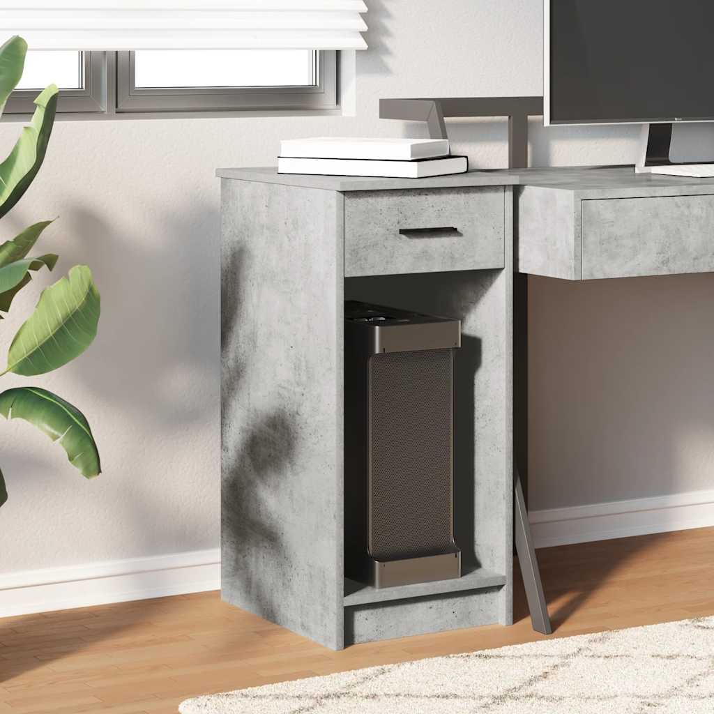 Computer Cabinet with Drawer Concrete Grey 35x45x77 cm