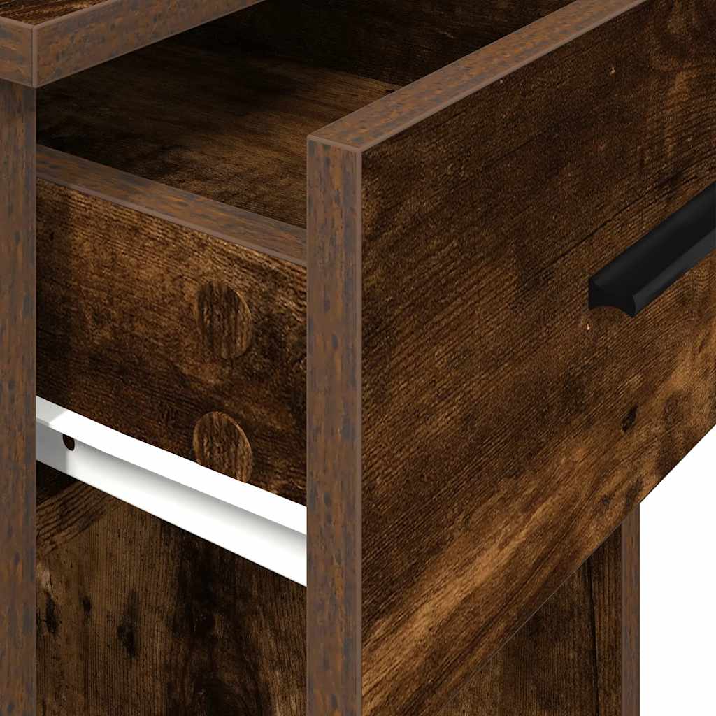 Computer Cabinet with Drawer Smoked Oak 35x45x77 cm