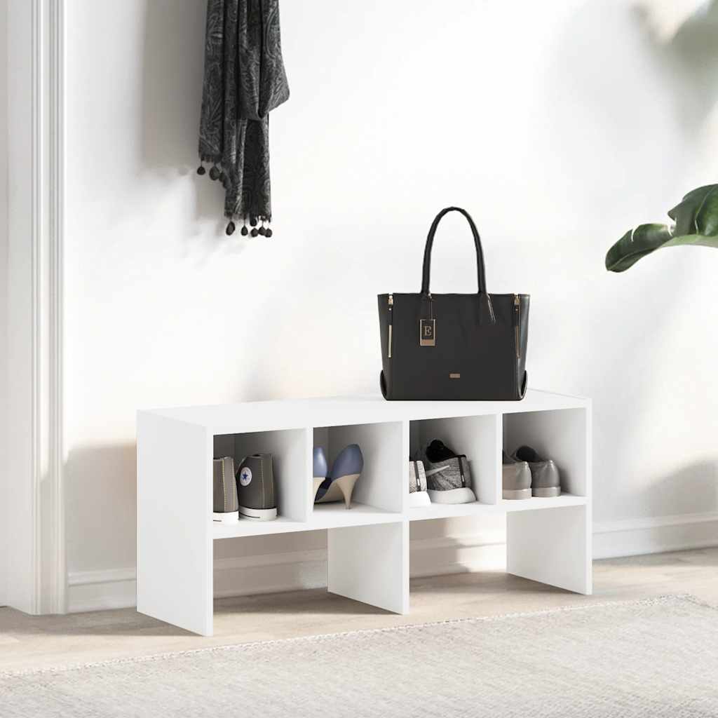 Meuble à chaussures empilable blanc 89,5x30x40 cm