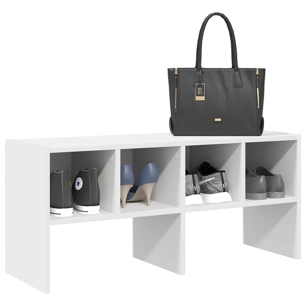 Meuble à chaussures empilable blanc 89,5x30x40 cm