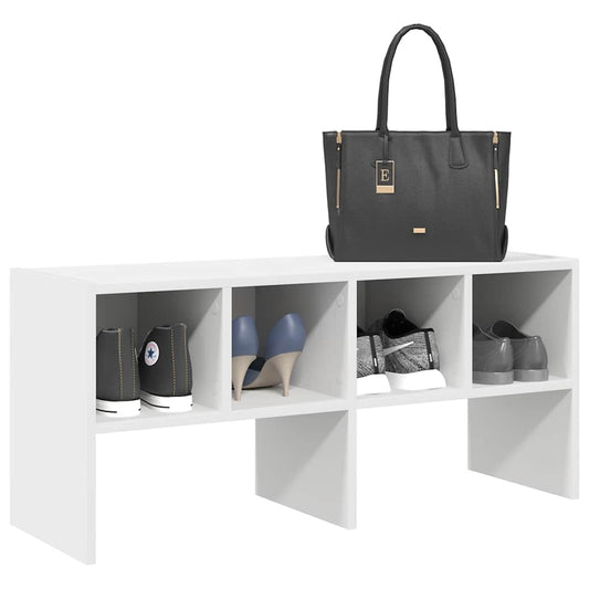 Stackable Shoe Rack White 89.5x30x40 cm