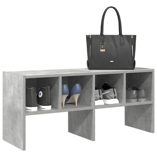 Stackable Shoe Rack Concrete Gray 89.5x30x40 cm