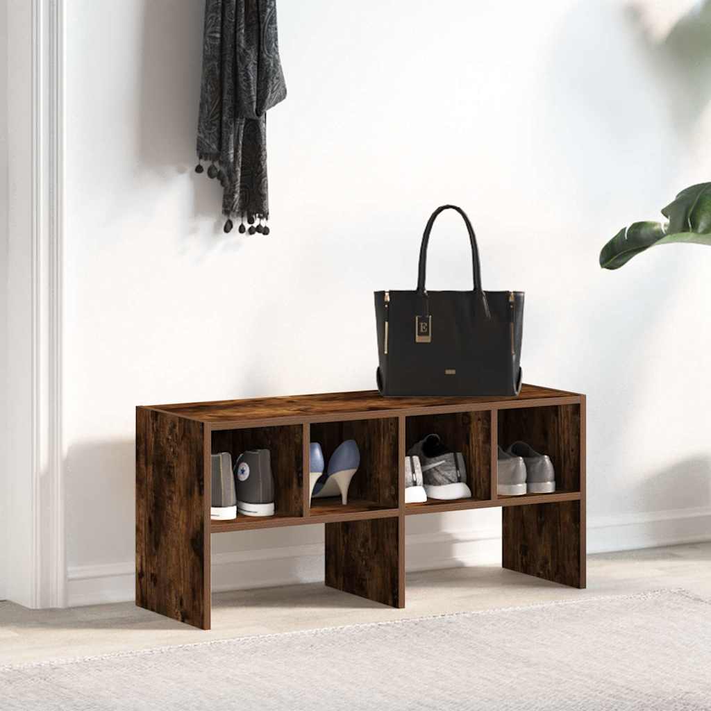 Étagère à chaussures empilable Chêne fumé 89,5x30x40 cm
