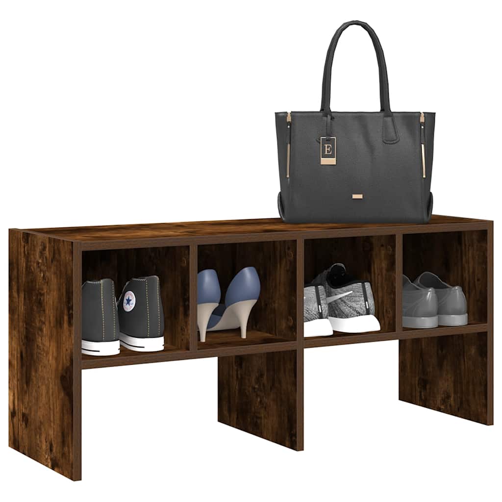 Étagère à chaussures empilable Chêne fumé 89,5x30x40 cm