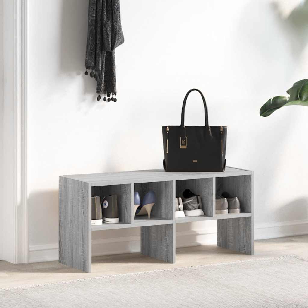Meuble à chaussures empilable gris Sonoma 89,5x30x40 cm