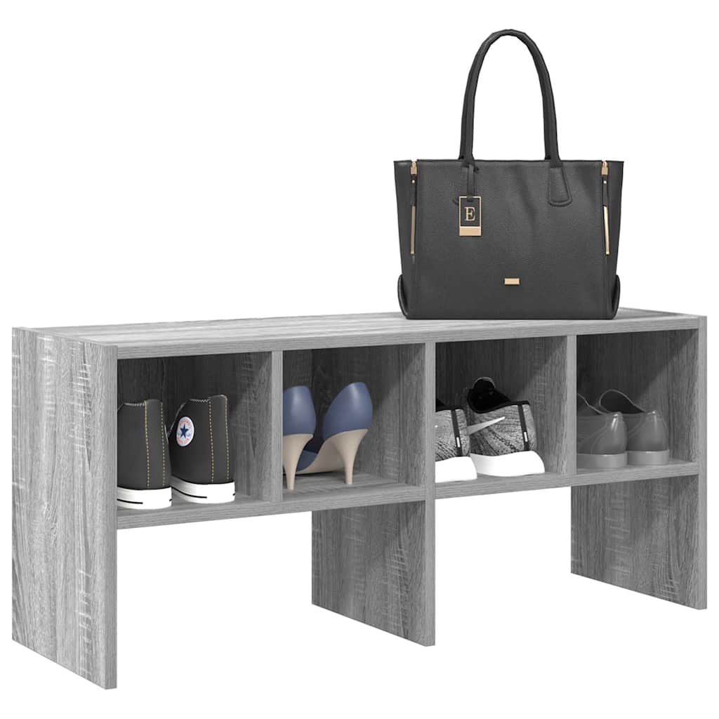 Meuble à chaussures empilable gris Sonoma 89,5x30x40 cm
