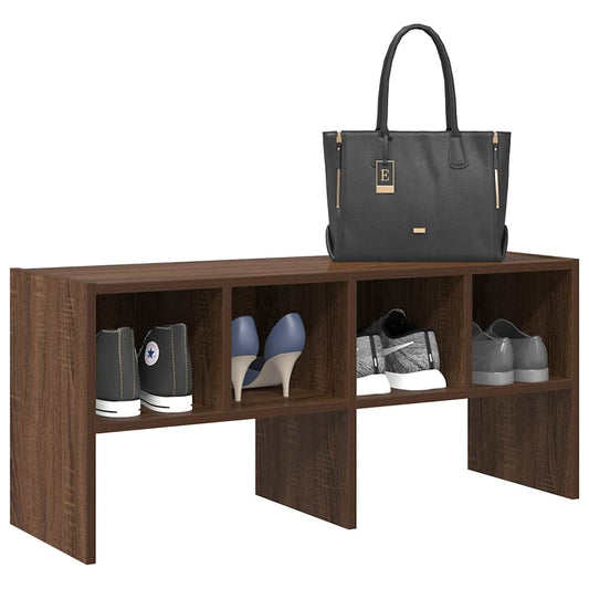 Stackable Shoe Rack Brown Oak Finish 89.5x30x40 cm