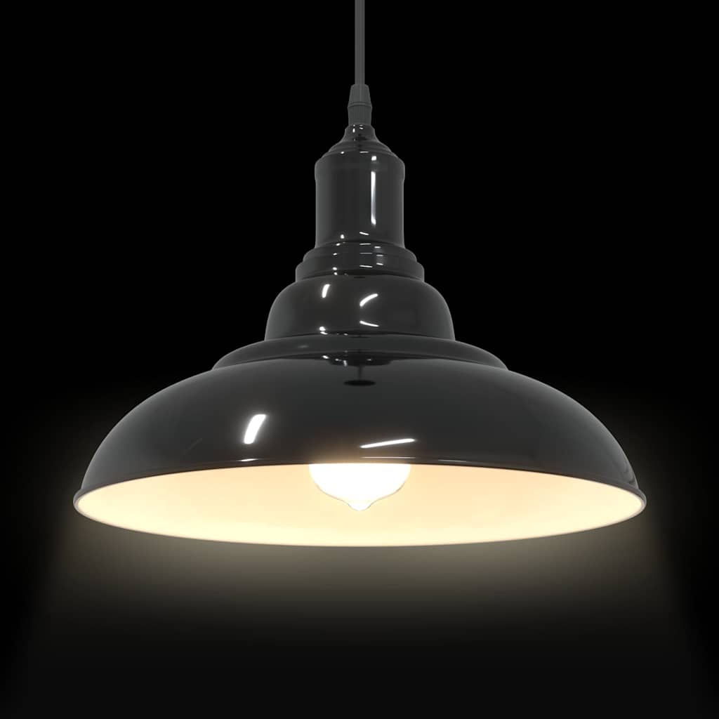 Suspension réglable E27 Noir Brillant Ø 31 cm