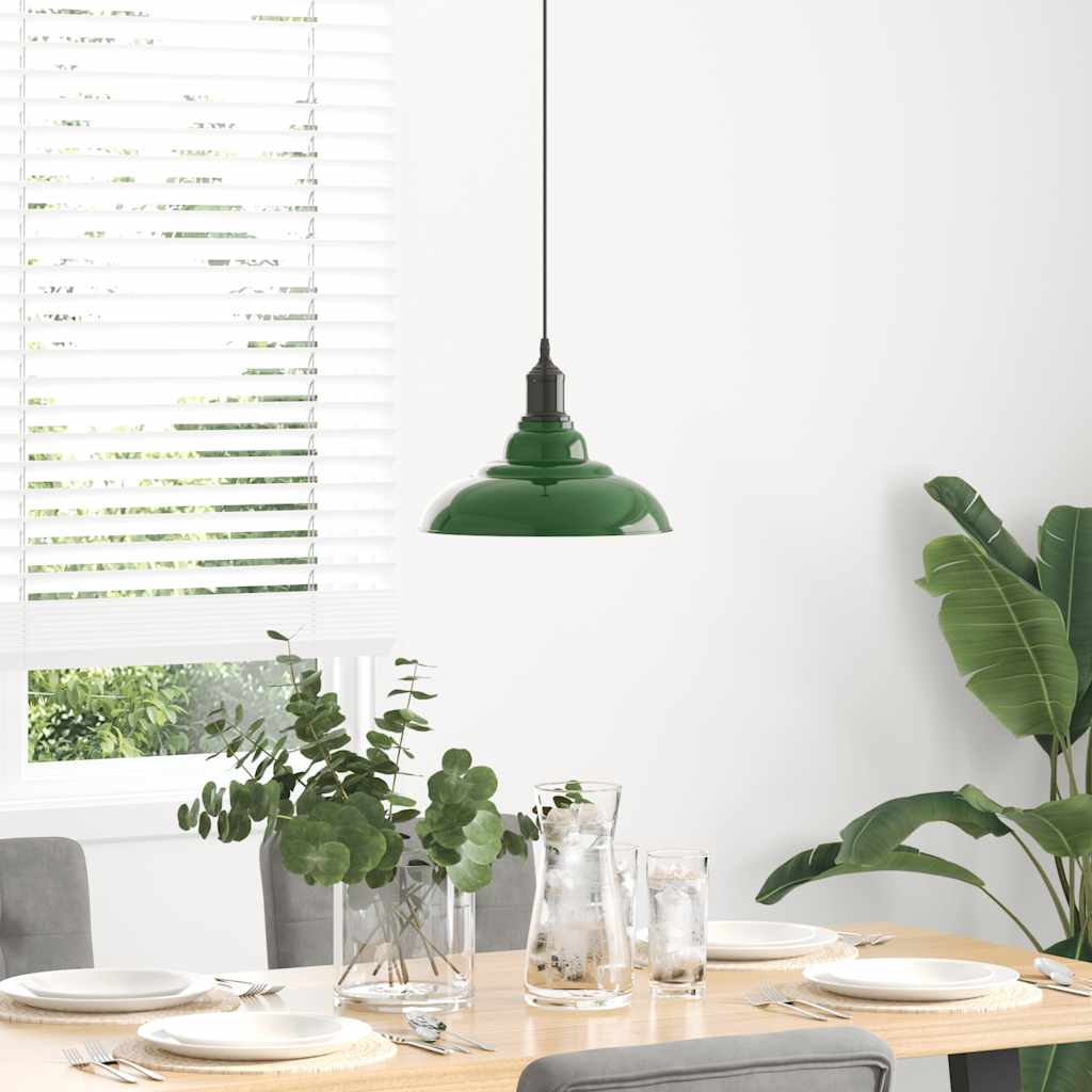 Suspension réglable E27 Vert Brillant Ø 31 cm Métal