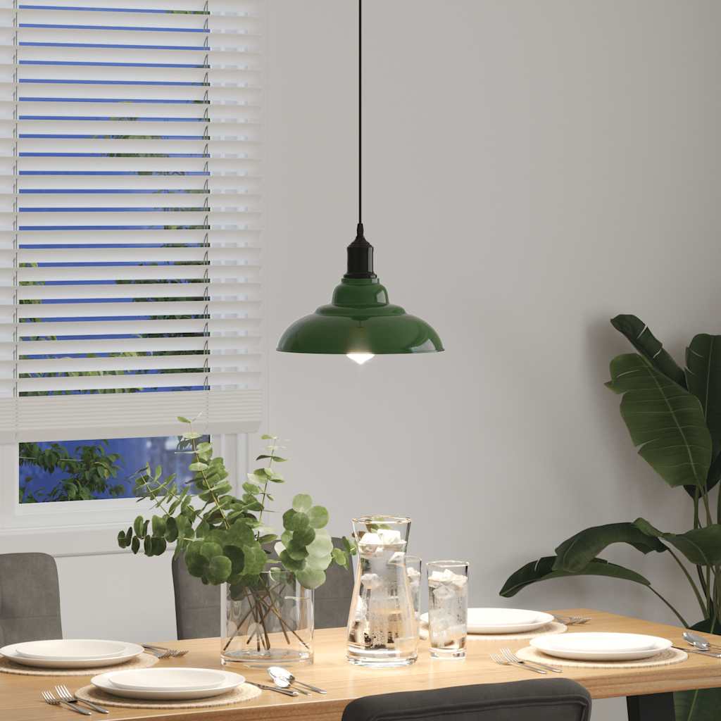 Suspension réglable E27 Vert Brillant Ø 31 cm Métal