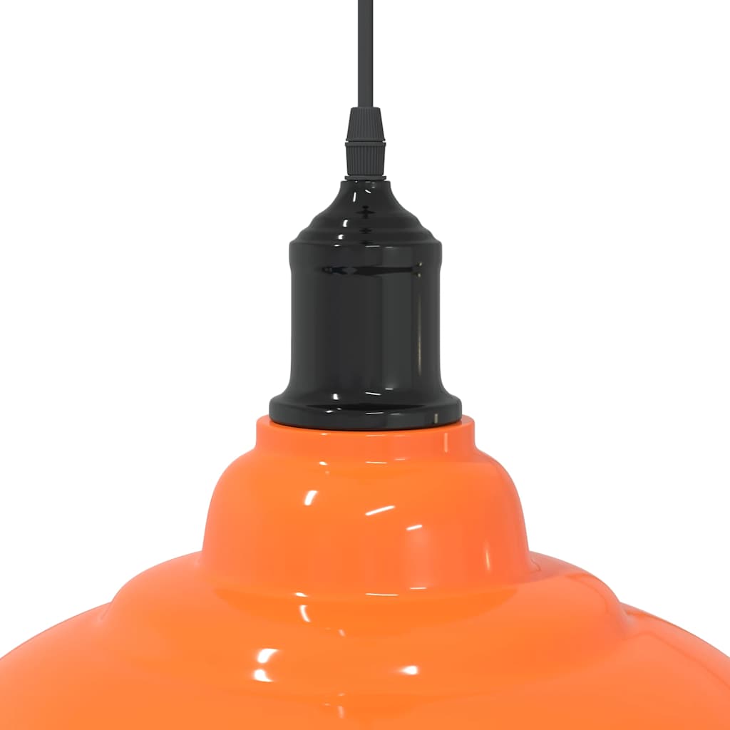 Height-Adjustable Pendant Light E27 Orange Glossy Ø31cm Metal