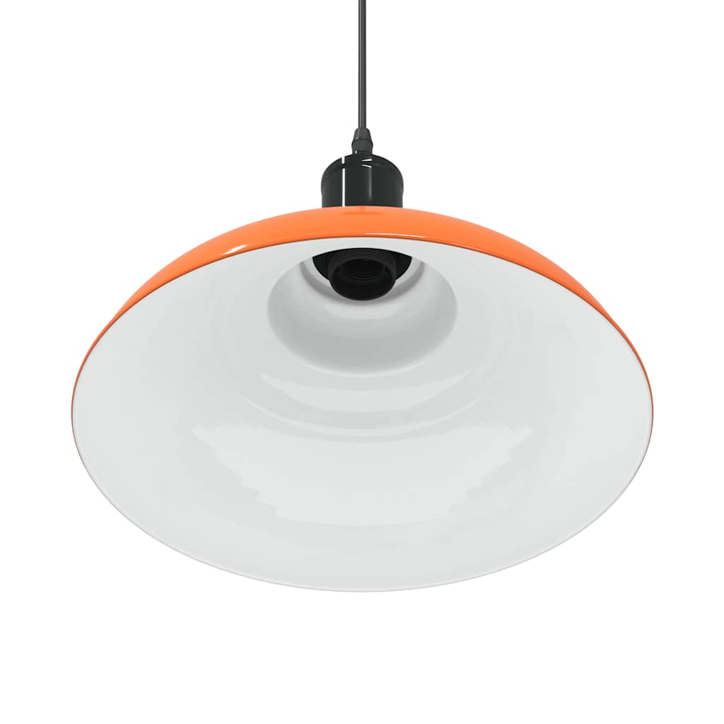 Height-Adjustable Pendant Light E27 Orange Glossy Ø31cm Metal