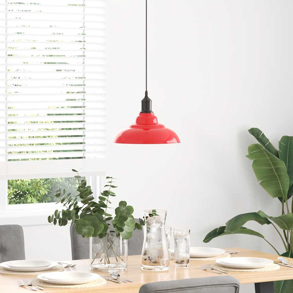 Suspension réglable E27 Rouge Brillant Ø 31 cm Métal