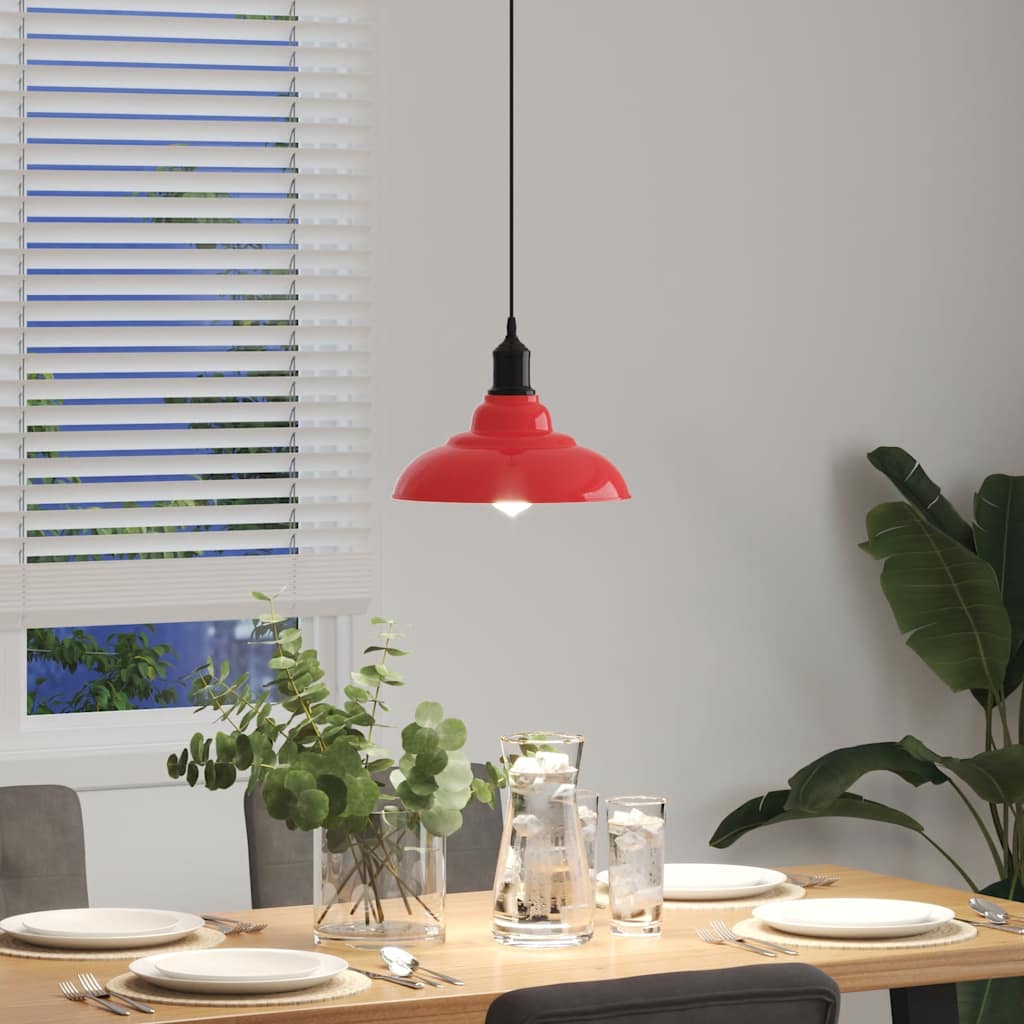 Suspension réglable E27 Rouge Brillant Ø 31 cm Métal