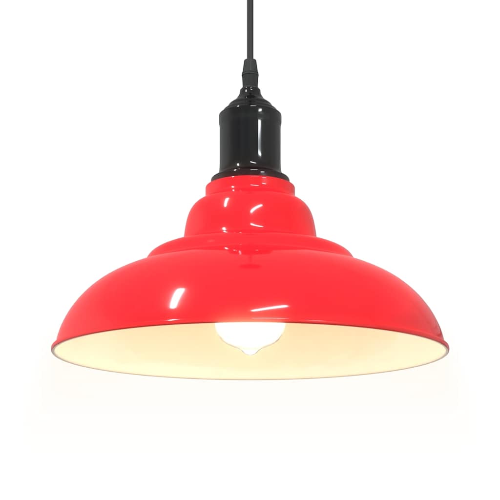 Suspension réglable E27 Rouge Brillant Ø 31 cm Métal