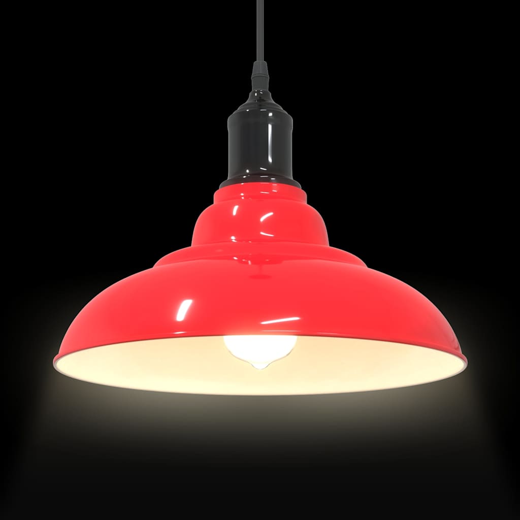 Suspension réglable E27 Rouge Brillant Ø 31 cm Métal