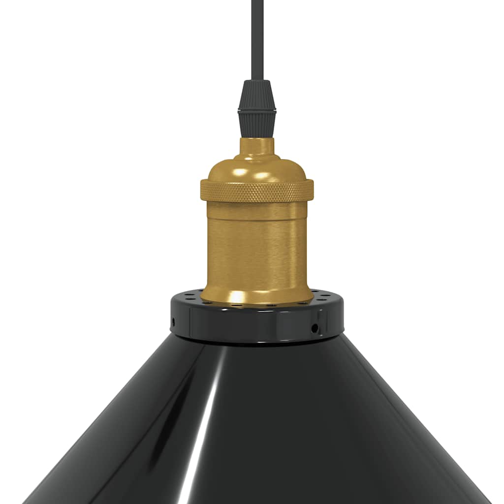 Height-Adjustable Pendant Light E27 Glossy Black Ø 22 cm