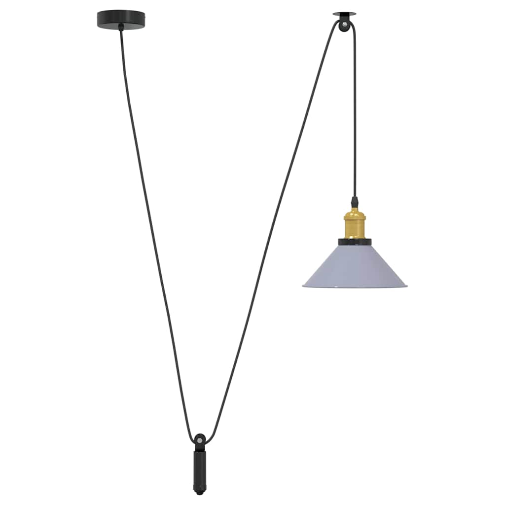 Suspension réglable E27 Gris Brillant Ø 22 cm Métal