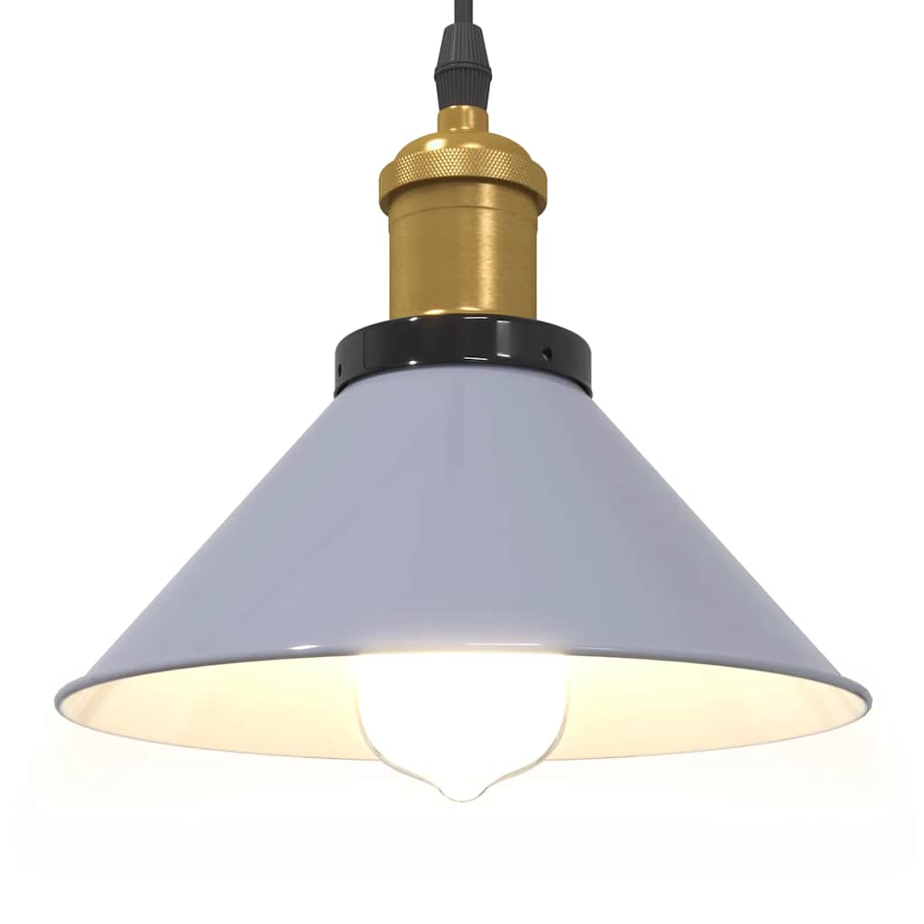 Suspension réglable E27 Gris Brillant Ø 22 cm Métal