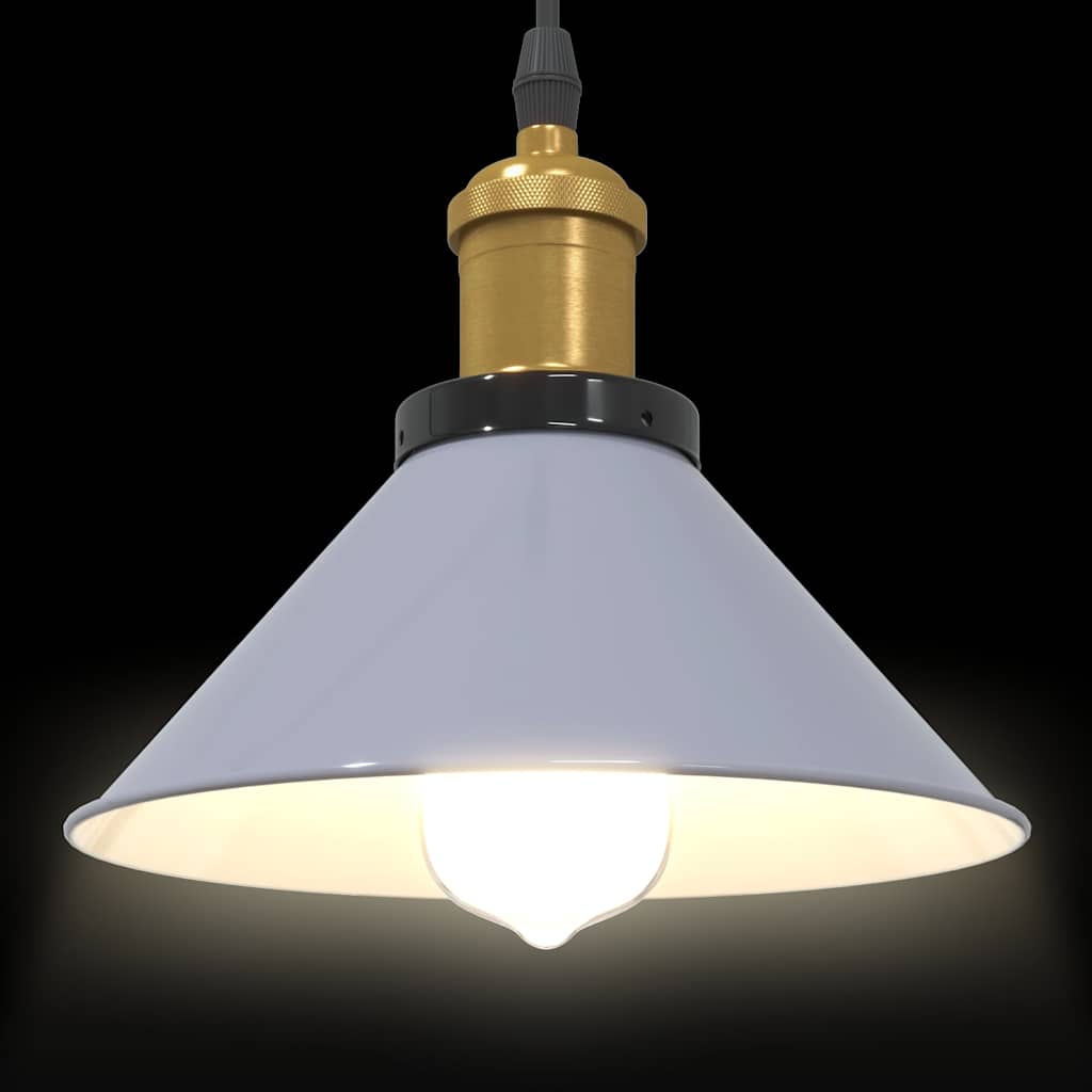 Suspension réglable E27 Gris Brillant Ø 22 cm Métal