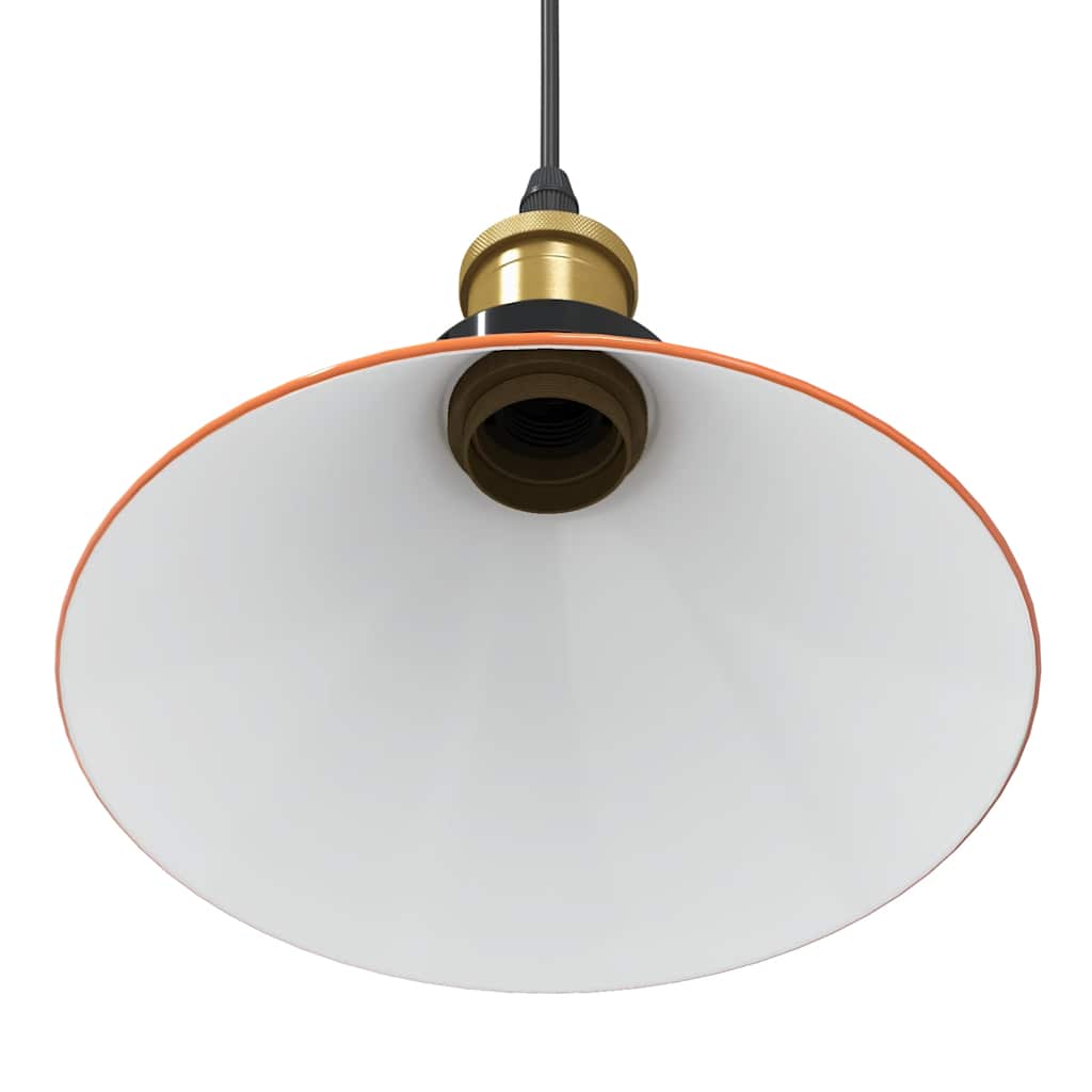 Pendant Light Height Adjustable E27 Orange Glossy Ø22cm Metal