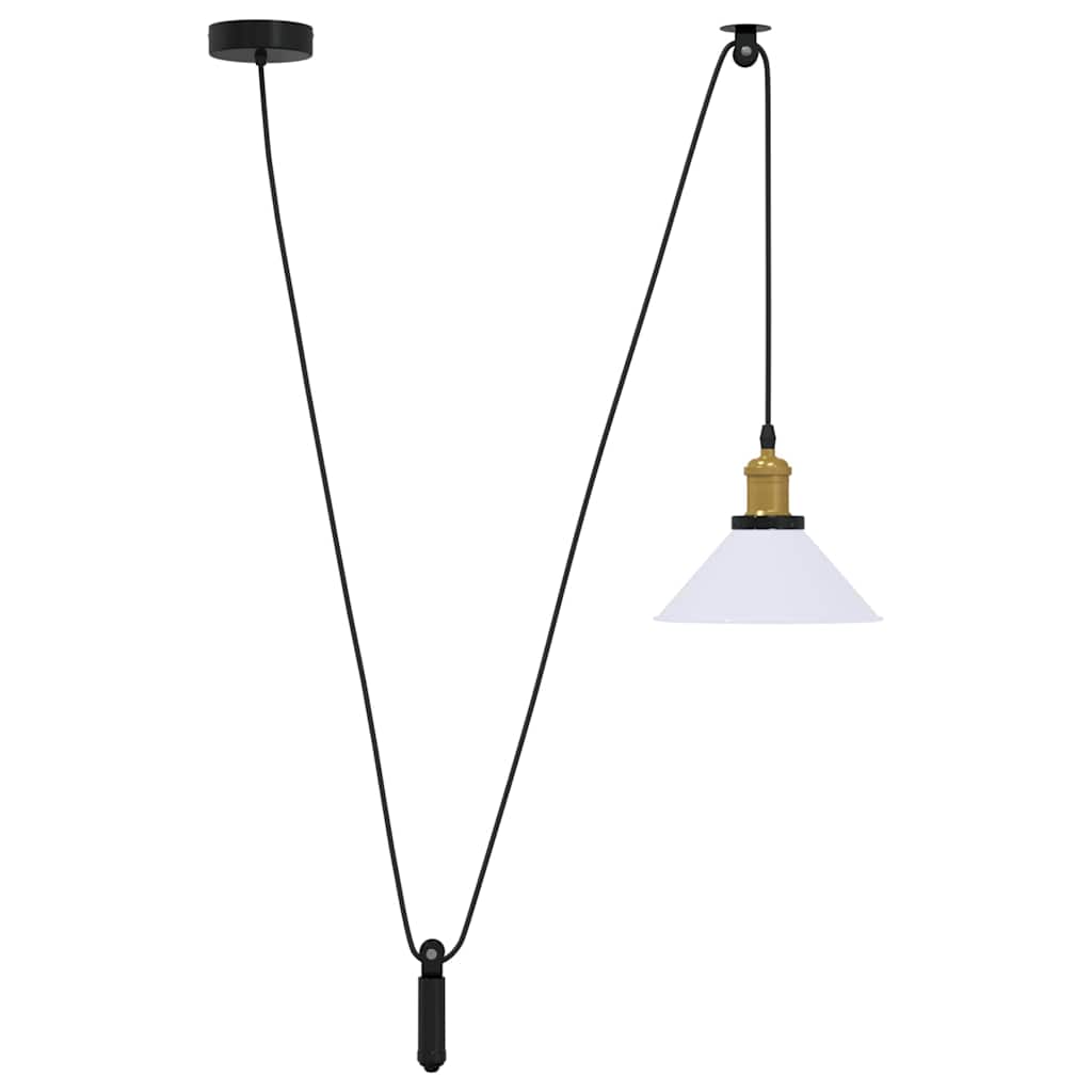 Height-Adjustable Pendant Light E27 Glossy White Ø 22 cm Metal