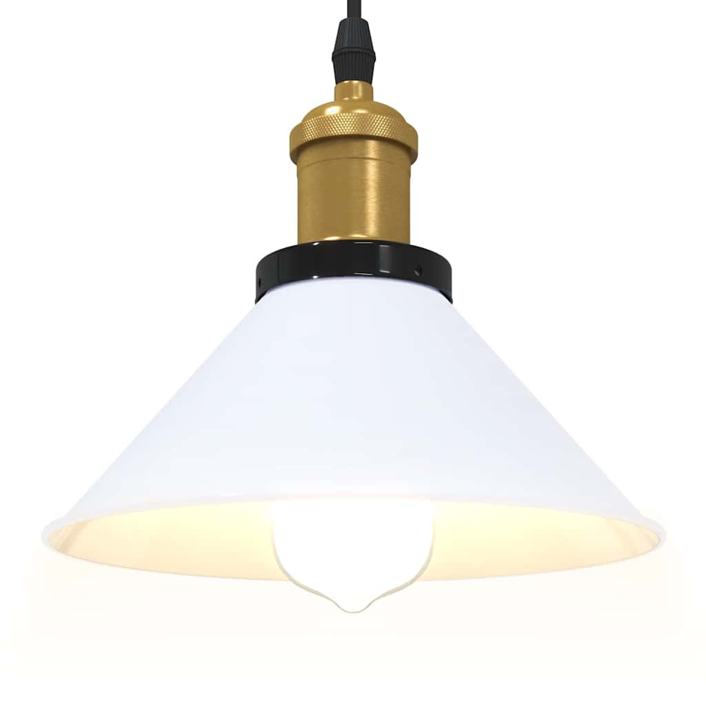 Height-Adjustable Pendant Light E27 Glossy White Ø 22 cm Metal