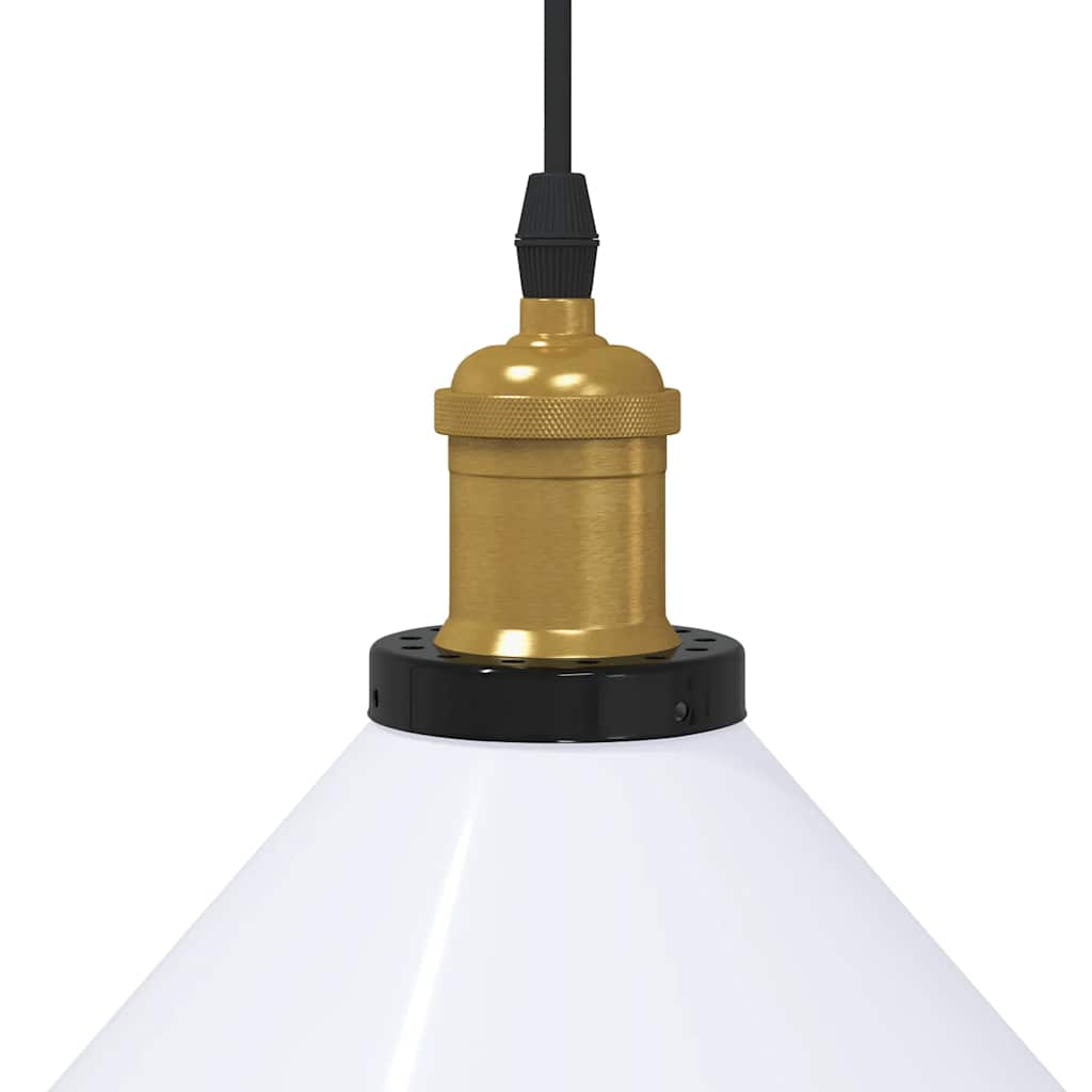 Height-Adjustable Pendant Light E27 Glossy White Ø 22 cm Metal