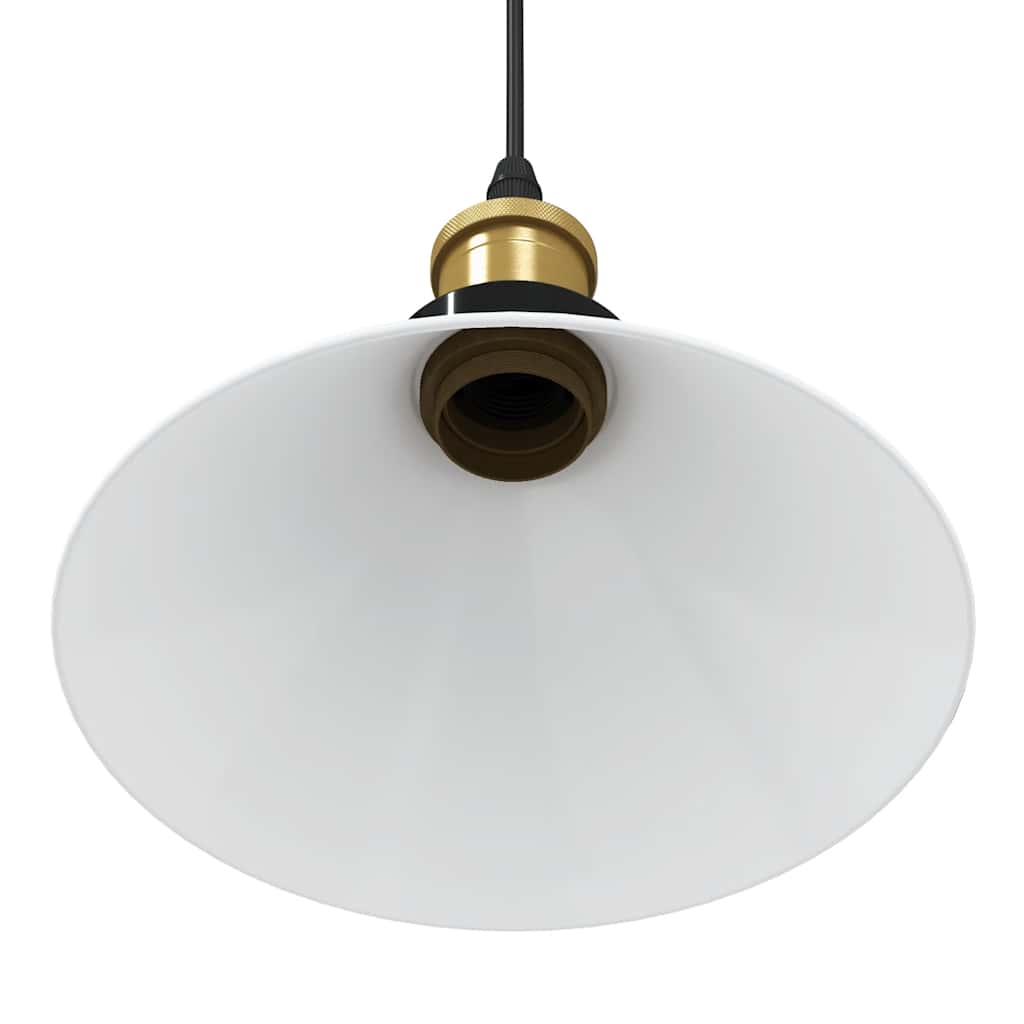 Height-Adjustable Pendant Light E27 Glossy White Ø 22 cm Metal