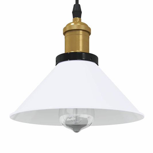 Pendelleuchte Höhenverstellbar E27 Weiß Glänzend Ø 22 cm Metall