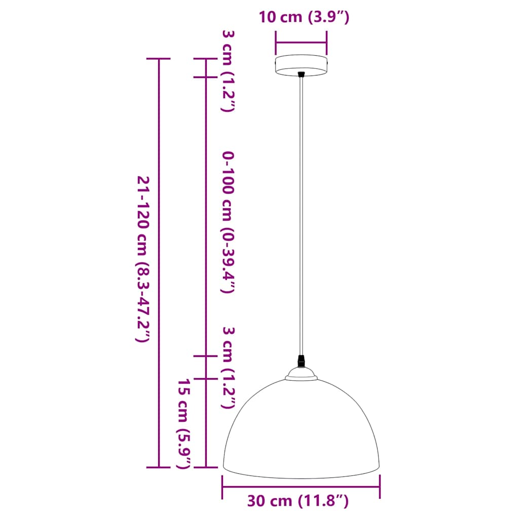 Pendant Lights 2 pcs. Height-adjustable E27 Black Ø30cm Metal