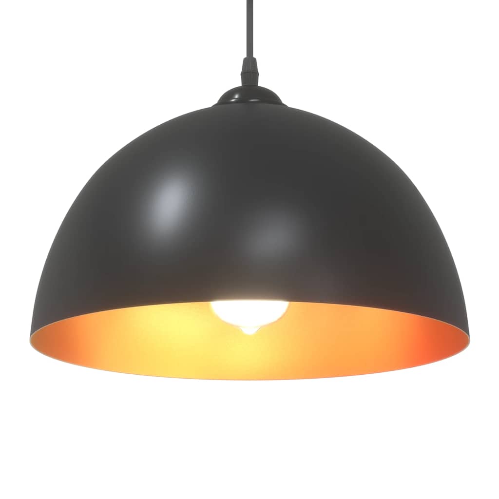 Pendant Lights 2 pcs. Height-adjustable E27 Black Ø30cm Metal