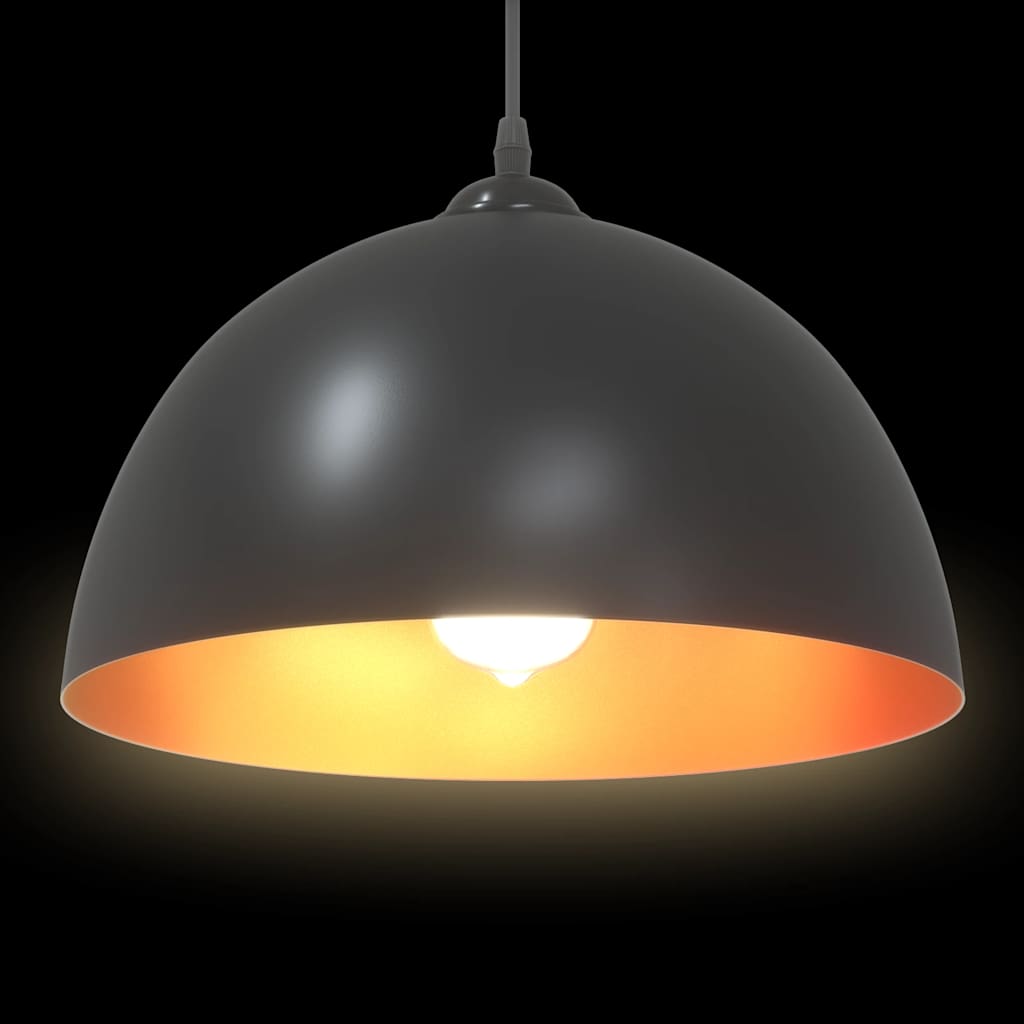 Pendant Lights 2 pcs. Height-adjustable E27 Black Ø30cm Metal
