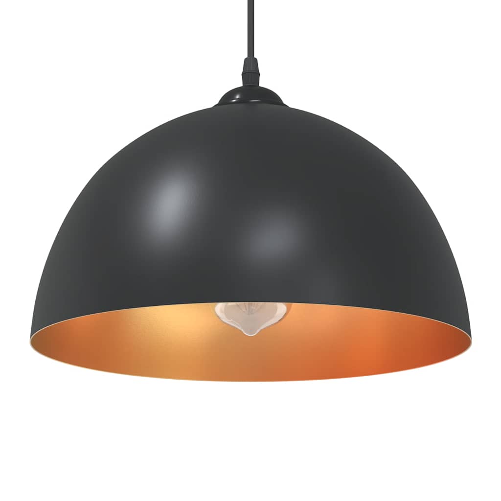 Pendant Lights 2 pcs. Height-adjustable E27 Black Ø30cm Metal
