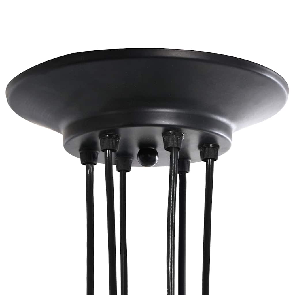 Pendant Lamp with 6 Sockets E27 Black Metal