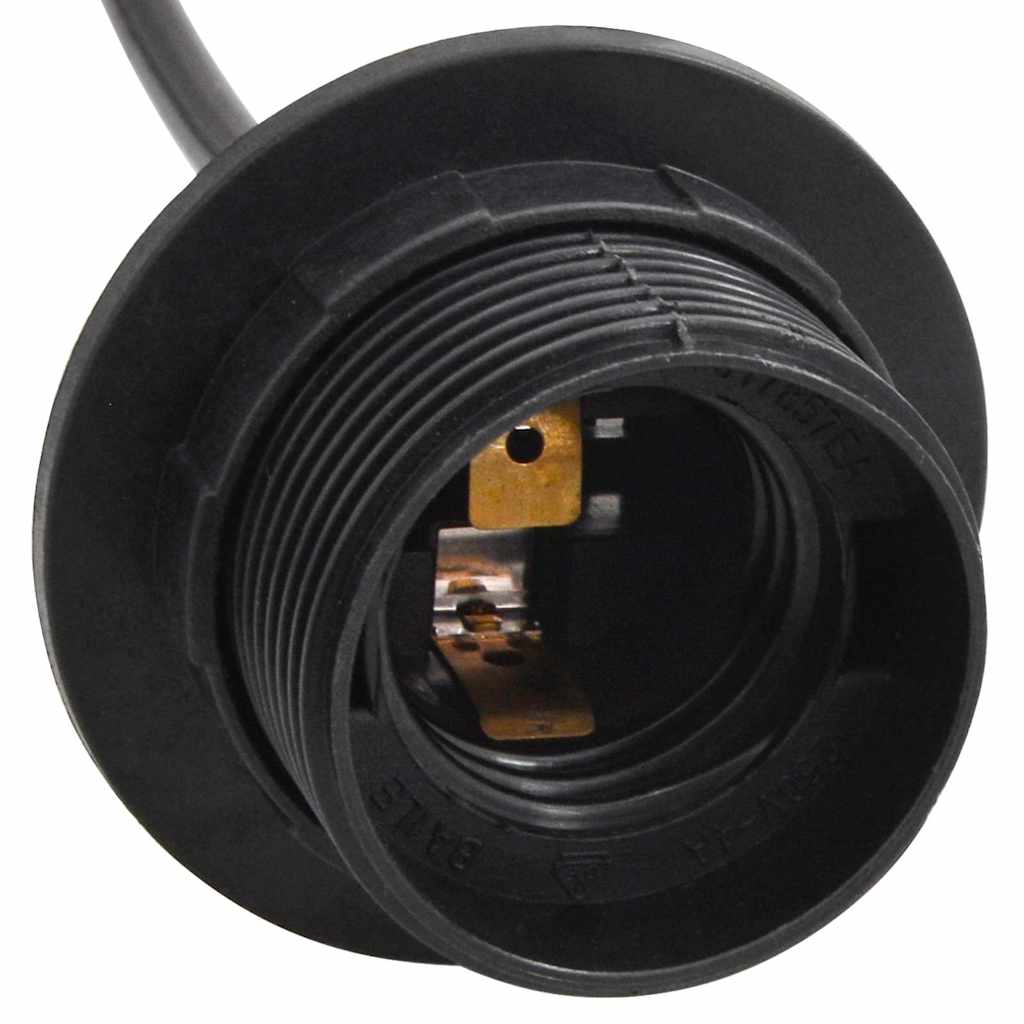 Pendant Lamp with 6 Sockets E27 Black Metal