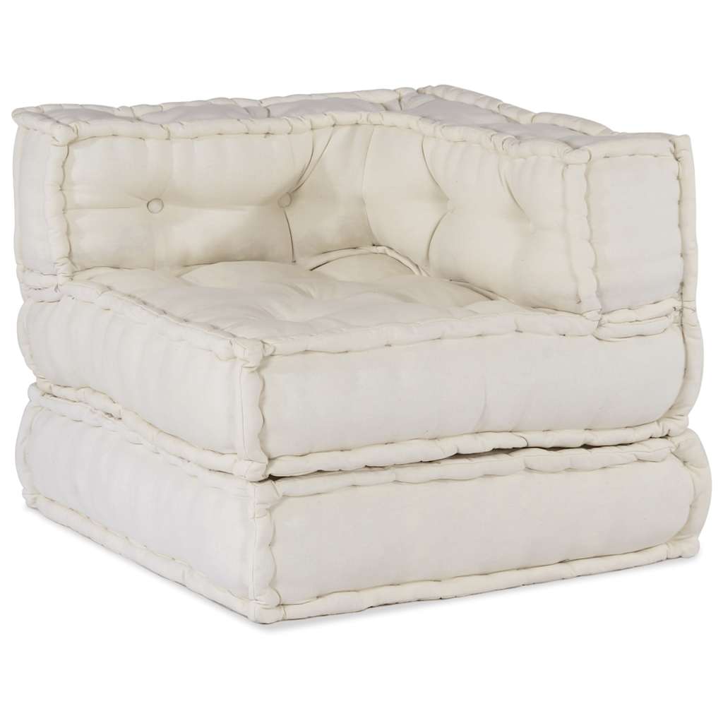 Élément de canapé modulaire Crème 70x70x54 cm Tissu
