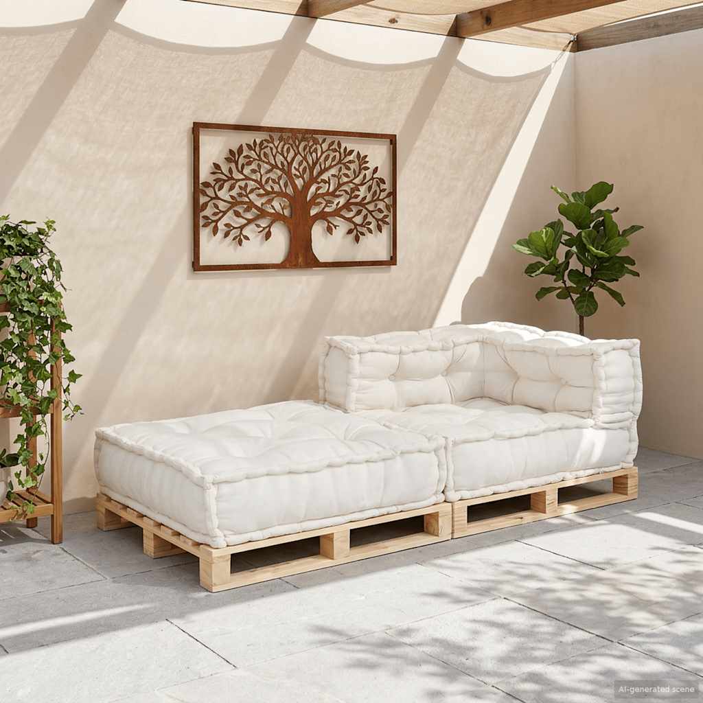 Élément de canapé modulaire Crème 70x70x54 cm Tissu