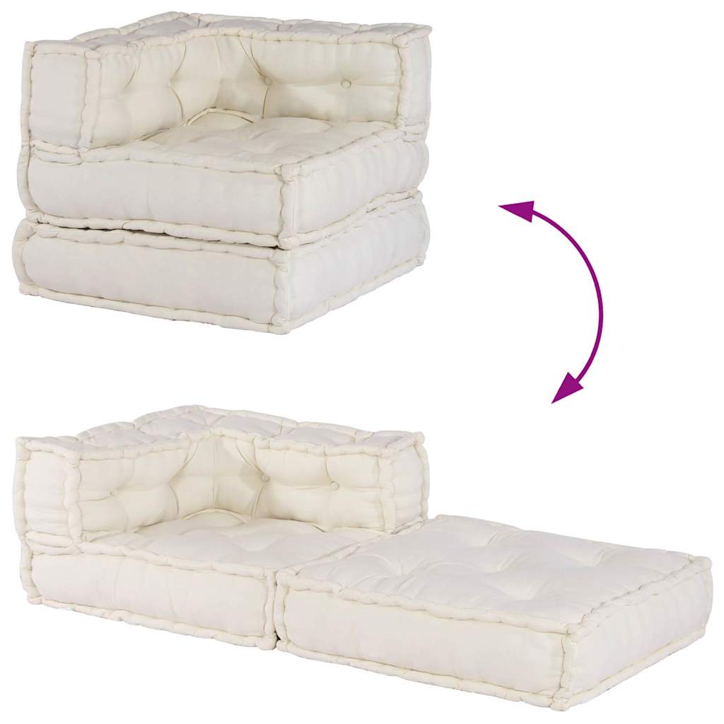 Élément de canapé modulaire Crème 70x70x54 cm Tissu