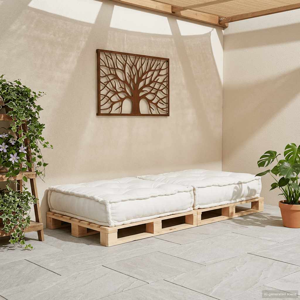 Modular Sofa Element Cream 70x70x36 cm Fabric