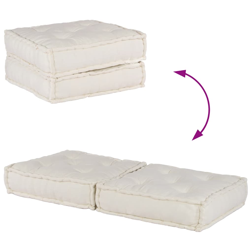 Modular Sofa Element Cream 70x70x36 cm Fabric