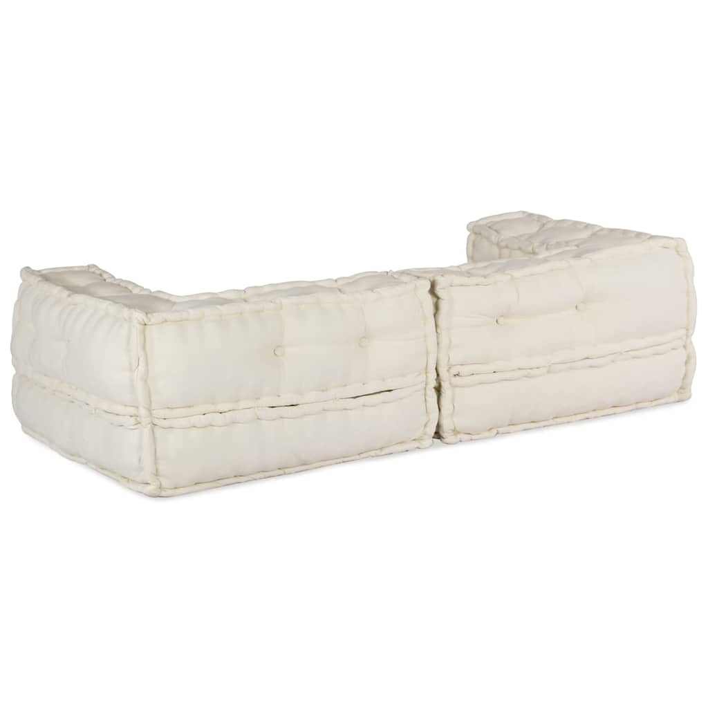 Canapé modulable 2 places Crème 140x70x36 cm Tissu